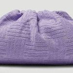 Bottega Veneta Towel Effect Ruched Purse Clutch Handbag Lilac Photo 0