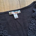 Black Crochet Trim Tunic Top Swim Coverup Medium Photo 1