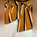 Topshop  Asymmetrical Yellow Stripes Women's Shirt (481) Photo 5