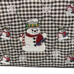 Women’s Black and White Check Snowman Shoulder Bag Quilted Outer Zipper Closure Photo 2