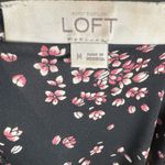 Loft Ann Taylor black and pink ditsy floral cherry blossom top size medium Photo 5