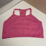 Jockey Pink Ribbed Sports Bra Size L Racerback Stretch Comfort Activewear Size L Photo 1