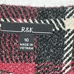 R & K  Plaid Burgundy/Black Shift Dress Size 10 Photo 9