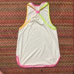 VTG NEON TRIM TERRY CLOTH POOL BEACH TANK White Photo 5