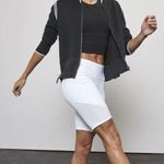 Athleta Sweater Jacket Size Small Black Zip Front Sporty Varsity Preppy Fall Photo 2