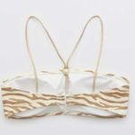 Aerie Pique Animal Print Zebra Keyhole Bandeau Bikini Top size Small Photo 2