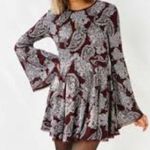 Urban Outfitters UO Ecote Sascha Bell Sleeve Paisley Red Dress Size Small Photo 10
