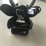 Black Plastic Crystal Flower Hair Clip Accessory Gray Photo 1