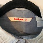 Desigual . Blue Embroidered Floral Bird Button Down Shirt Women's size Medium Photo 1