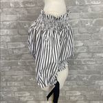 Caroline Constas Black and White Striped Crop Top Size M Photo 5
