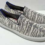Rothy's Rothy’s Maritime Tiger Sneaker Stripe Slip On Retired Shoes White Gray 11.5 Photo 0