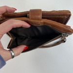 Valenca Holland Brown Woven Distressed Leather Wallet Credit Card ID Holder Photo 5