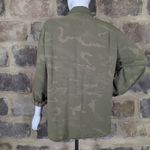Sanctuary Blouse Woman's Large Long Sleeve Camo Minimalist Neutral Earthy Photo 4
