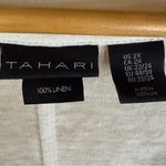 Tahari  Womens 2X Linen 100% Flowy Basic White T-Shirt 3/4 Sleeve Length Classic‎ Photo 1