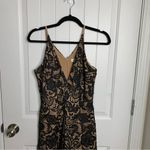 Dress the Population  black‎ lace crop wide leg jumpsuit size small Photo 3