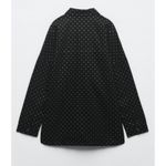 ZARA  Oversized Rhinestone Embellished Collared Over Shirt Long Sleeve Bling XS Photo 3