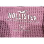 Hollister  WAFFLE FULL-ZIP HOODIE Womens Size Small Cropped Pink Cotton Photo 4