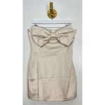 House Of CB  Ariella Satin Crystal Embellished Bow Dress in Ivory Size Large Photo 5