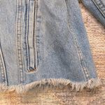 Topshop Frayed Hem Button Down Denim Jacket for Women Photo 5