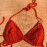 Frederick's of Hollywood RED KNIT TIE BIKINI  Photo 3