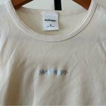 Madhappy  Shrunken Tee Holographic Logo T-Shirt Cream Crewneck Short Sleeve Sz S Photo 1