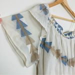 Mirth Paros one shoulder tiered midi dress in Grecian Jamdani. Hand made. M Blue Size M Photo 2