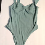 SheIn  Green Ribbed Tank Bodysuit XS Basics Classic Bodycon Casual Classic Pastel Photo 0