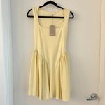 Meshki  Sharon Scuba Jersey Mini Dress in Pastel Lemon Size L NWT Photo 3
