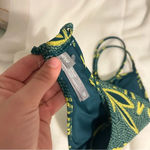 Aerie  Bathing Suit Bikini Halter Top Tropical Blue Green Beach Pool Swim Summer Photo 4