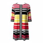London Times  Sheath Dress 12 Vibrant Stripes Geometric Bold Career Modern Chic Photo 1