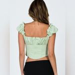 Princess Polly Harry Corset Off Shoulder Lace Up Top Green “Light Sage” US 4 Photo 2