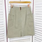 Vintage Coca Cola Snap Front Side Cargo Pocket Denim A Line Skirt Khaki‎ 6 XS Green Photo 8