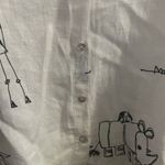 Chico's ✨Chico’s Animal Safari Linen Button Down Sz 1 Shirt✨ Photo 6