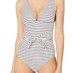 Shoshanna 
Sport Stripe Rib‎ Tie Waist One Piece size 12 NWT Photo 0