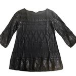 Adrienne Vittadini  black 3/4 sleeve dress blouse embellished small Photo 0