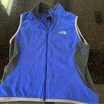 The North Face Women’s Blue Gray Fleece Vest Full Zip Pockets Med Running Exercise Photo 0