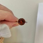 Round Chocolate Stone & Silver Ring “Bronya” Citrine Smokey Quartz Glass Boho Jewelry Brown Photo 9