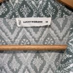 Lucky Brand Short Sleeve Midi Shirt Dress Sz 1X Pockets Rayon Green Garden Party Photo 6