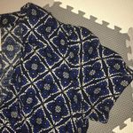 Free People Melody Print Mini Dress Blue Shirt Collar Swing Babydoll Polo Y2K Photo 11