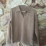 Commense Leisure Collared Pullover Sweater size small Tan Photo 2