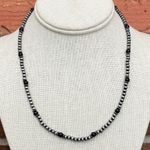 Navajo Style Pearl Necklace with Black & Silver Photo 0