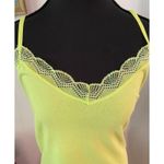 Selena Gomez Y2K  Brat Summer Lime Lace Trim Layering Tank Top Spaghetti Strap XL Photo 2