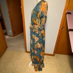 Baltic Born  Madeline maxi dress jade Floral Print Wrap ruffle Belted High Low Photo 4