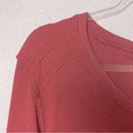Knox Rose Women's Brick Red Ribbed Long Sleeve Tee with Lace Sleeve Size L Photo 2