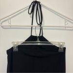 We Wore What  Cut Out Midi Skirt Jersey Knit Black Stretchy Tie Strappy Bodycon Photo 6