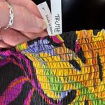 Truth NYC  L Hi Low Dress Black Yellow Floral Smock Ruffled Boho Bold Statement Photo 9