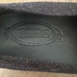 Tod's NWOT Canvas Lug Sole Block Heel Round Toe Shoe in Charcoal Grey 8.5 US Photo 2