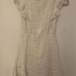 Hazel & Olive White Ruffle Trim High Neckline Short Dress Women’s Sz Small Photo 1