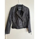 VTG AllSaints Leather jacket y2k Biker Moto Bomber Women’s 6 limited edition Black Photo 1