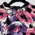 MARINA LUNA BRAND BLACK PINK PURPLE FLORAL LIGHT WEIGHT SWEATER WITH BLACK LACE Size L Photo 6